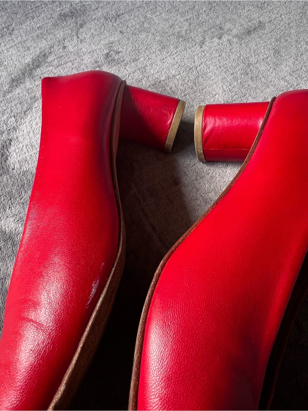 LOQ Shoes Sz 41 US 10.5 Camila Red Leather Pumps Heels Spain - Picture 7 of 17